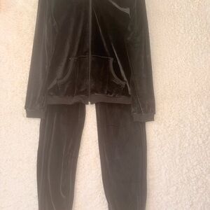 Women's Black Velour Tracksuit